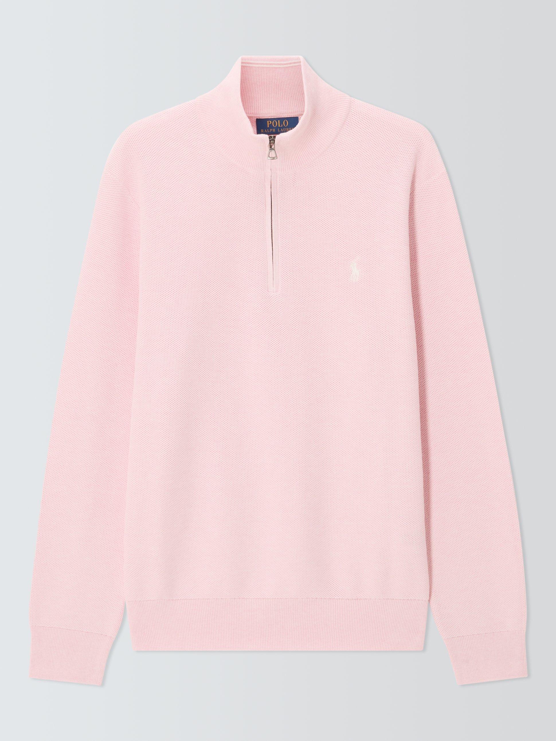 Polo Ralph Lauren Cotton Half-Zip Sweater, Ballet Pink Hthr