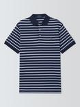 Ralph Lauren Short Sleeve Stripe Cotton Polo Shirt, Refined Navy/Multi