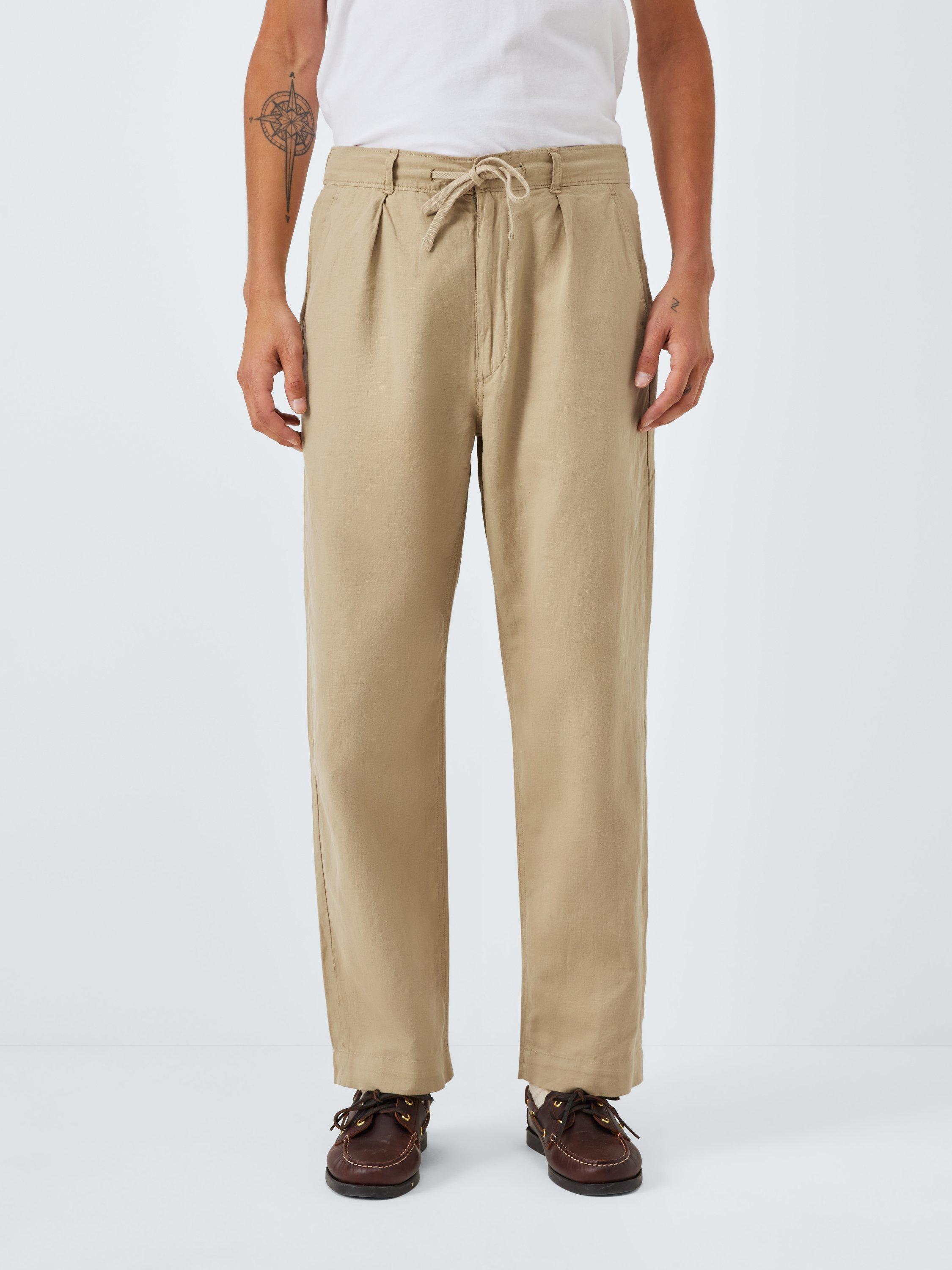 Ralph Lauren Linen Cotton Blend Trousers, Coastal Beige