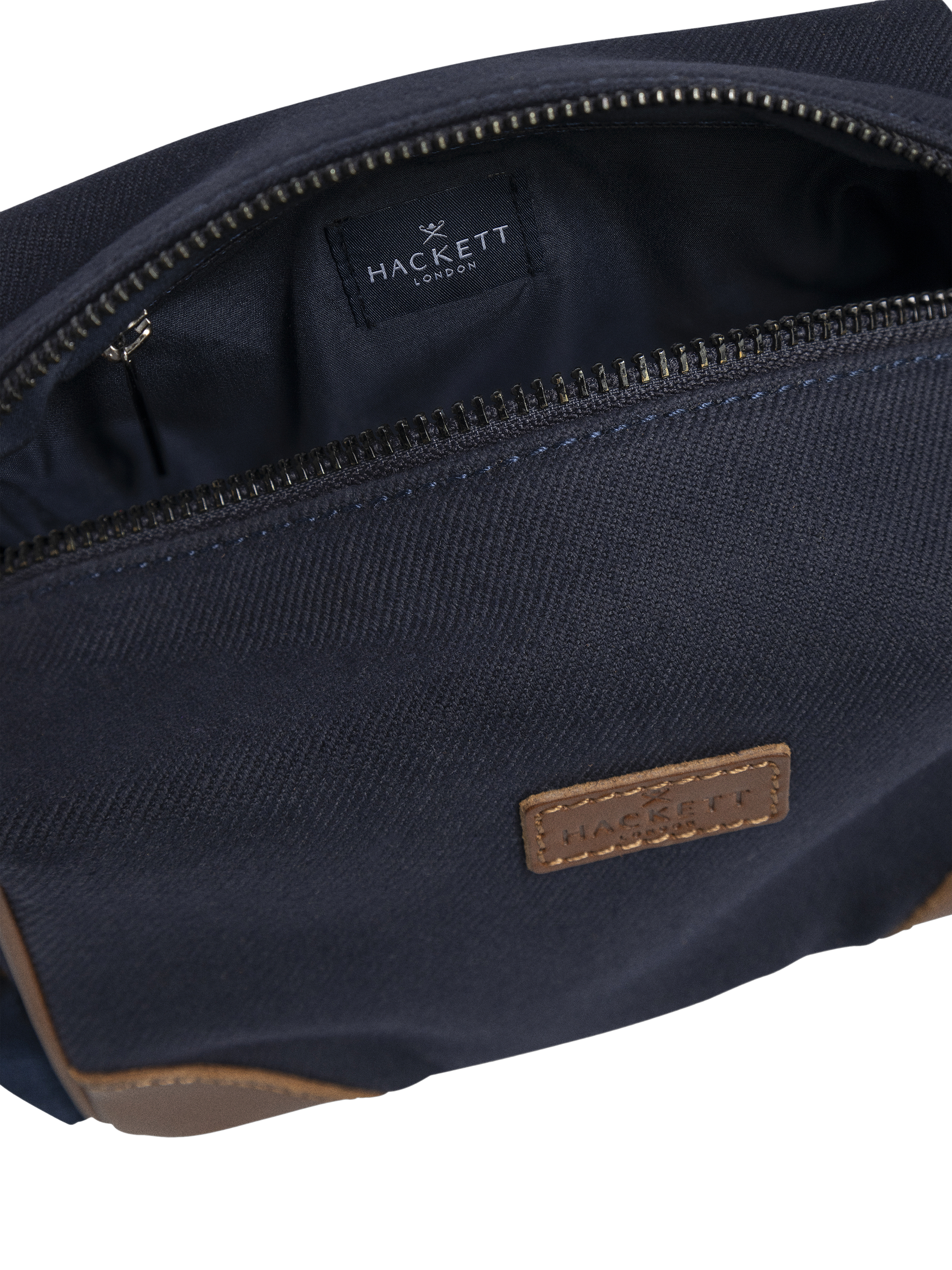 Product image 3 of 4, which shows Hackett London Cotton Canvas Wash Bag, Navy
