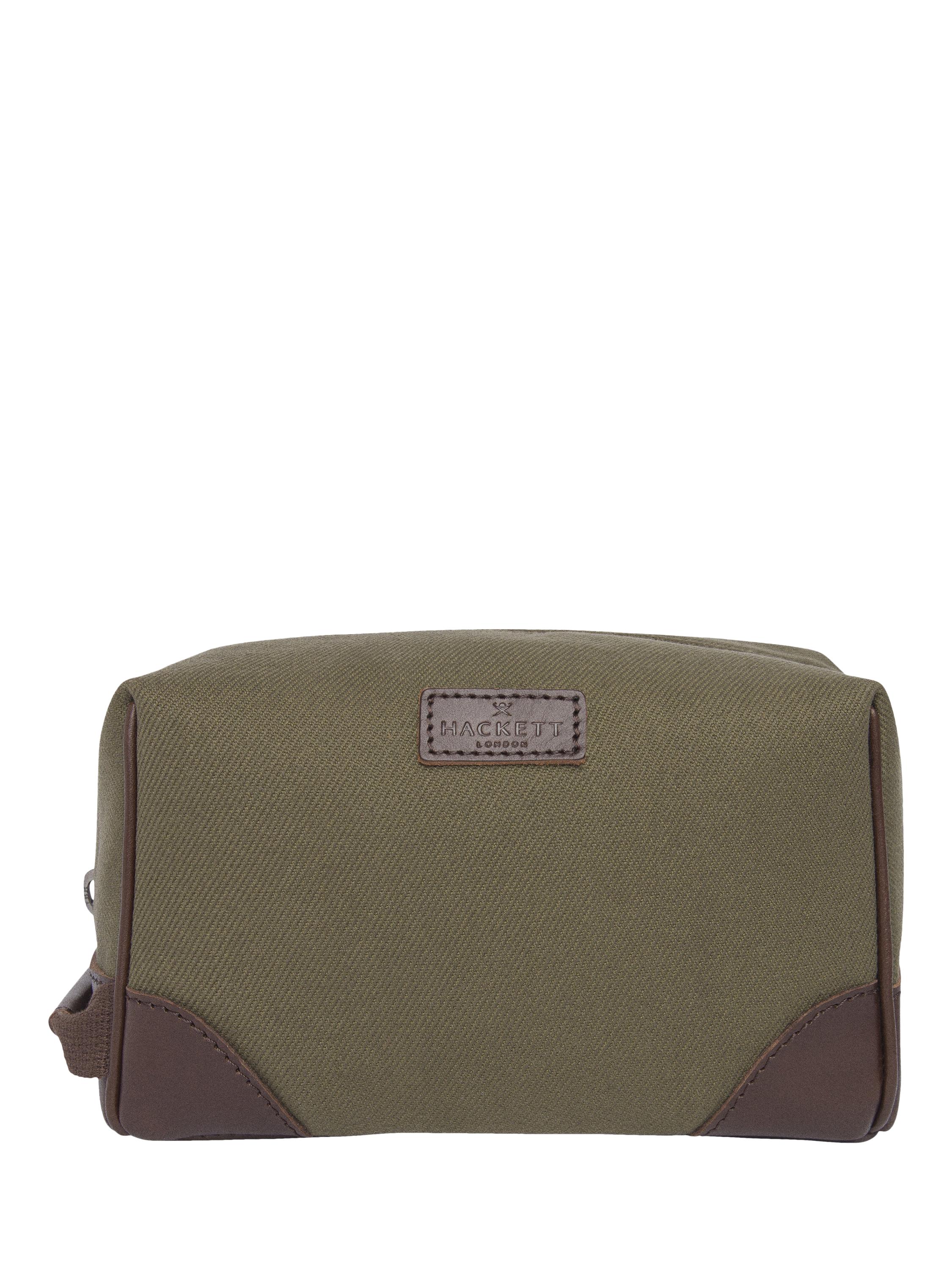 Product image 1 of 4, which shows Hackett London Cotton Canvas Wash Bag, Regent Green
