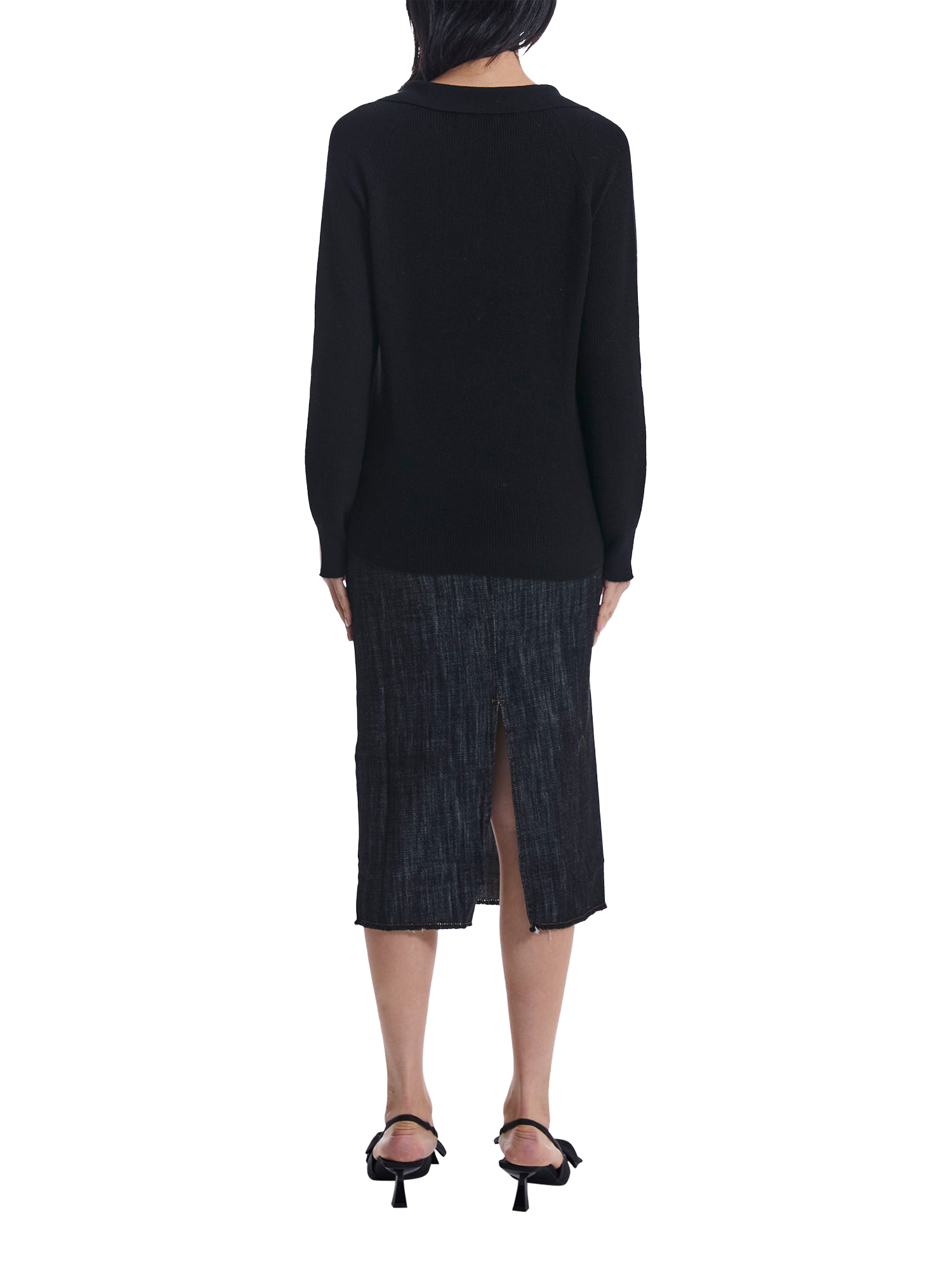 Product image 2 of 6, which shows James Lakeland Pearl Jewel V-Neck Jumper, Black, 8
