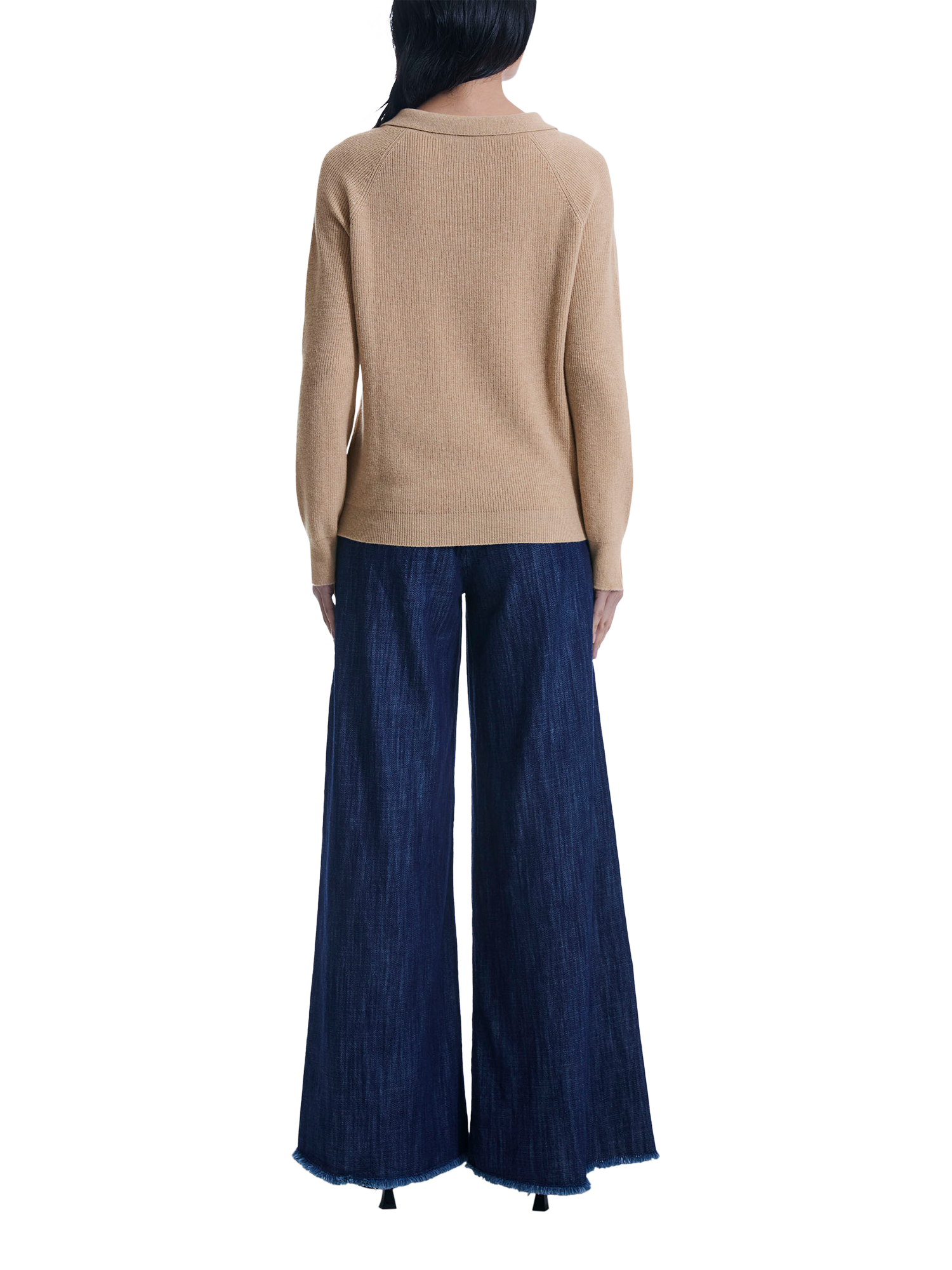 Product image 2 of 6, which shows James Lakeland Pearl Jewel V-Neck Jumper, Camel, 8