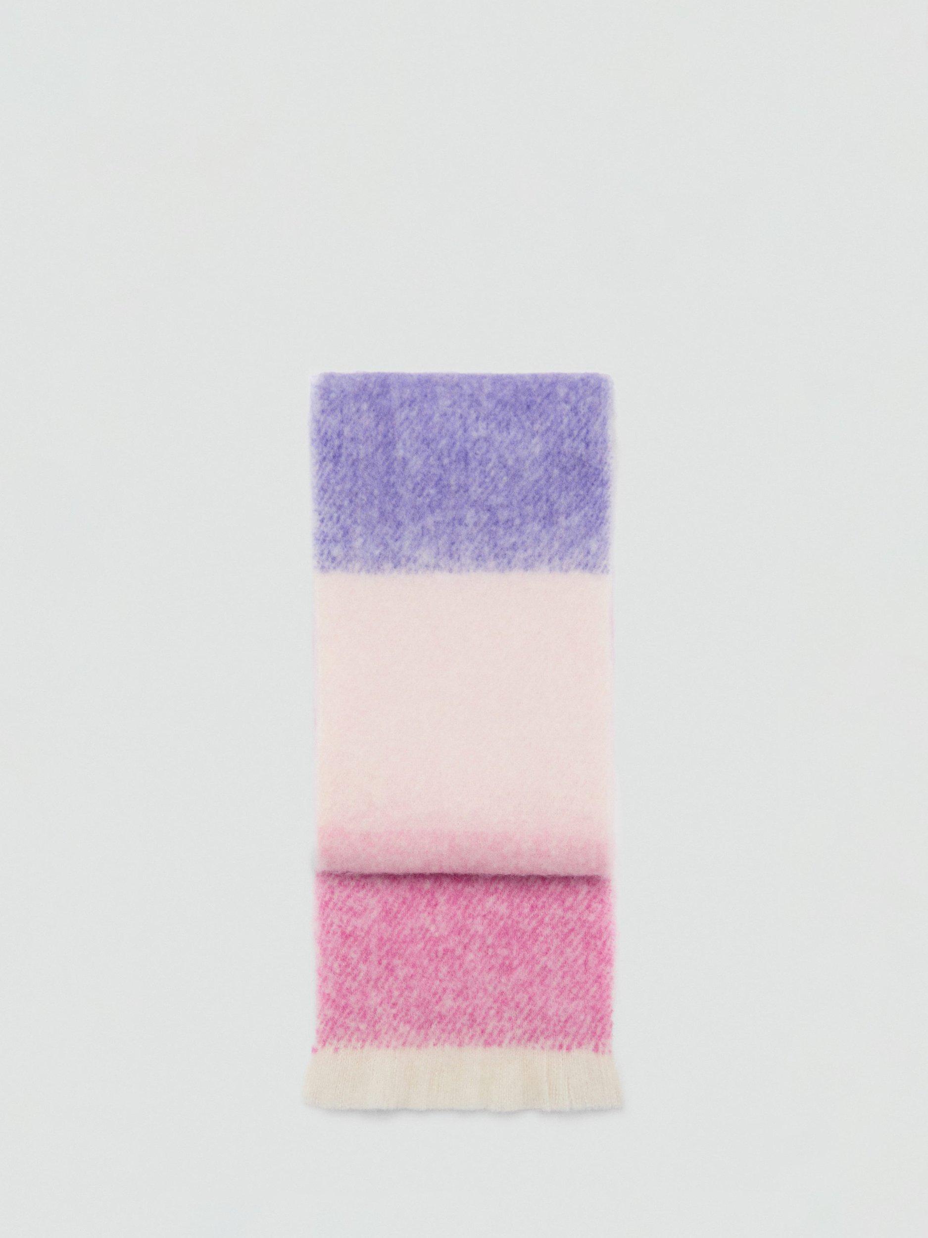 Mango Teseo Wool Blend Scarf, Pastel Purple/Multi