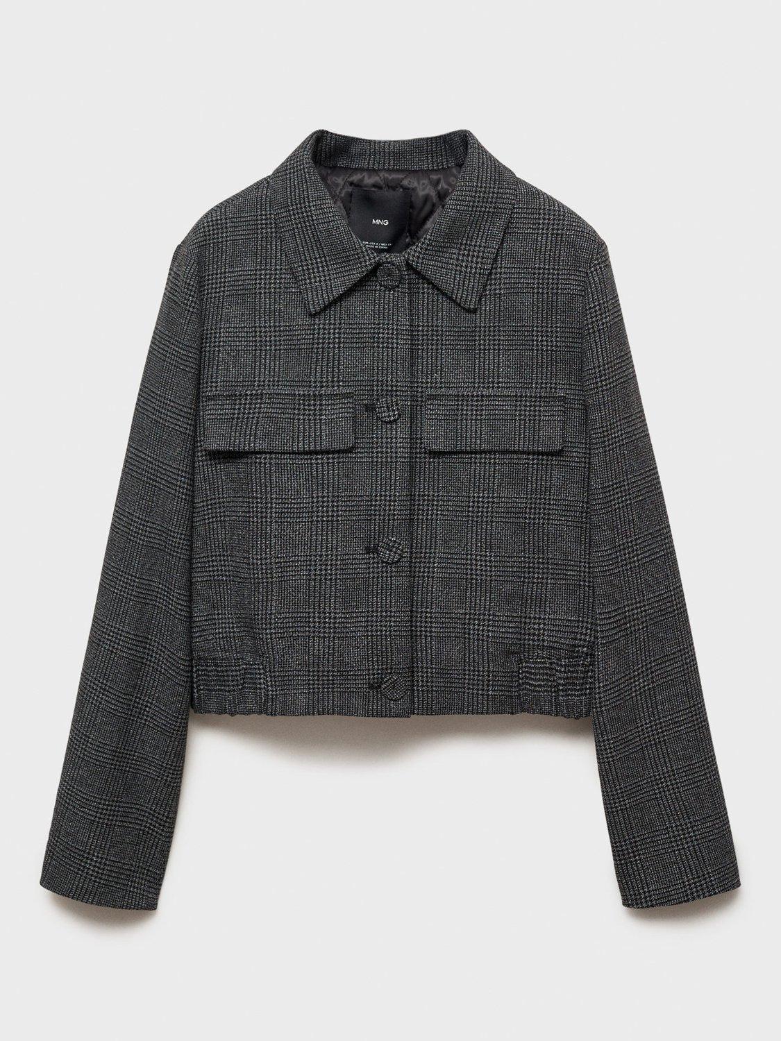 Product image 2 of 7, which shows Mango Bel Tweed Jacket, Black, M