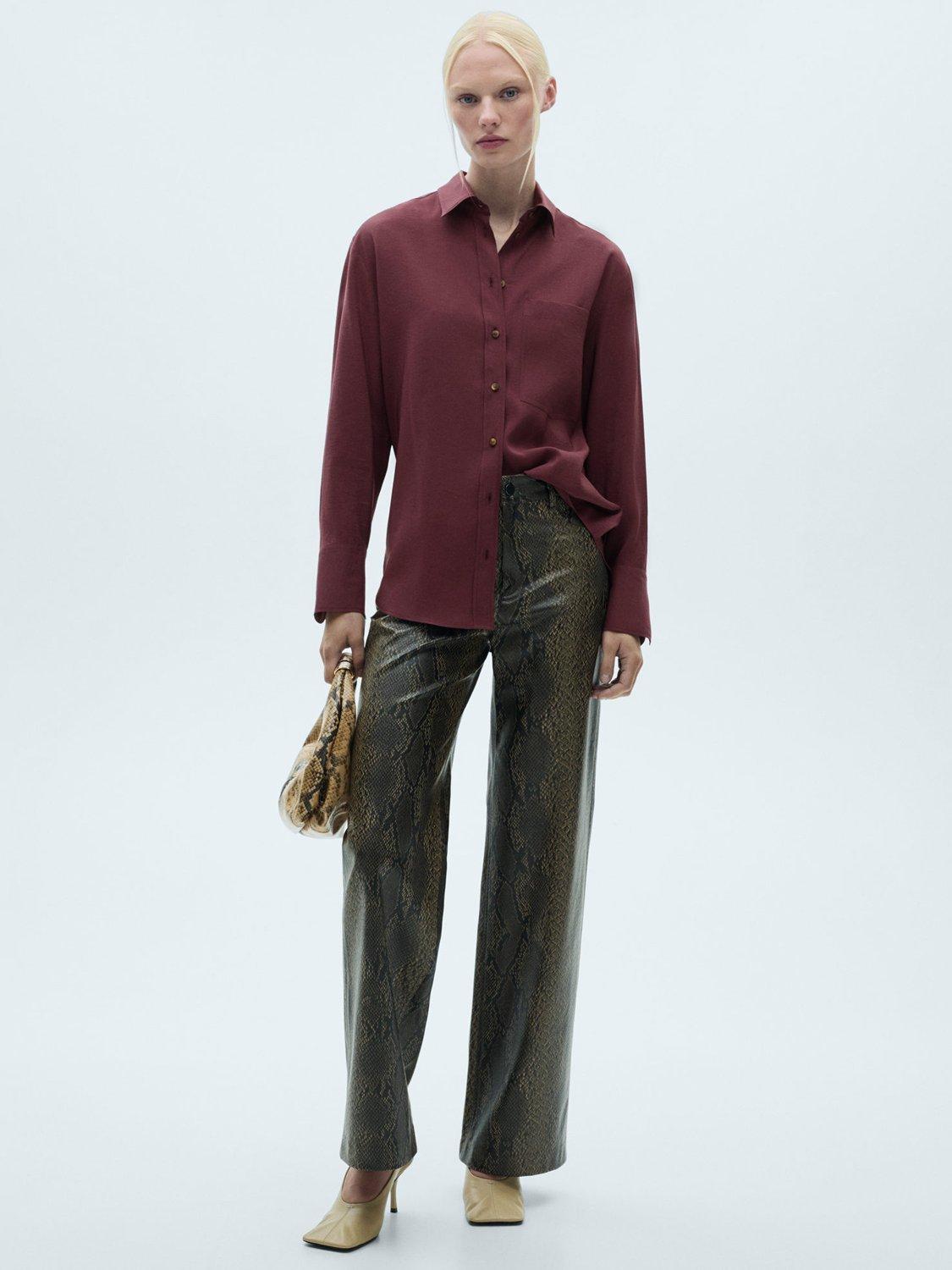 Mango Aurelia Pocket Shirt, Purple