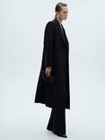 Mango Mary Kate Wool Blend Long Coat, Black