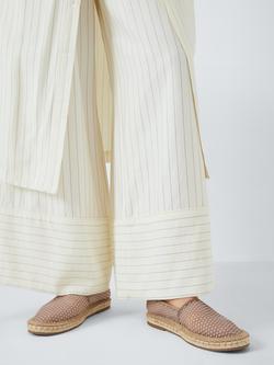 John Lewis ANYDAY Halfpenny Diamante Mesh Casual Espadrille Sandals - view 2, Beige