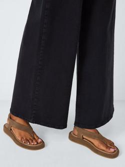 AND/OR Lemons Suede Soft Toe Post Flatform Flip Flops, Brown - view 2, Brown