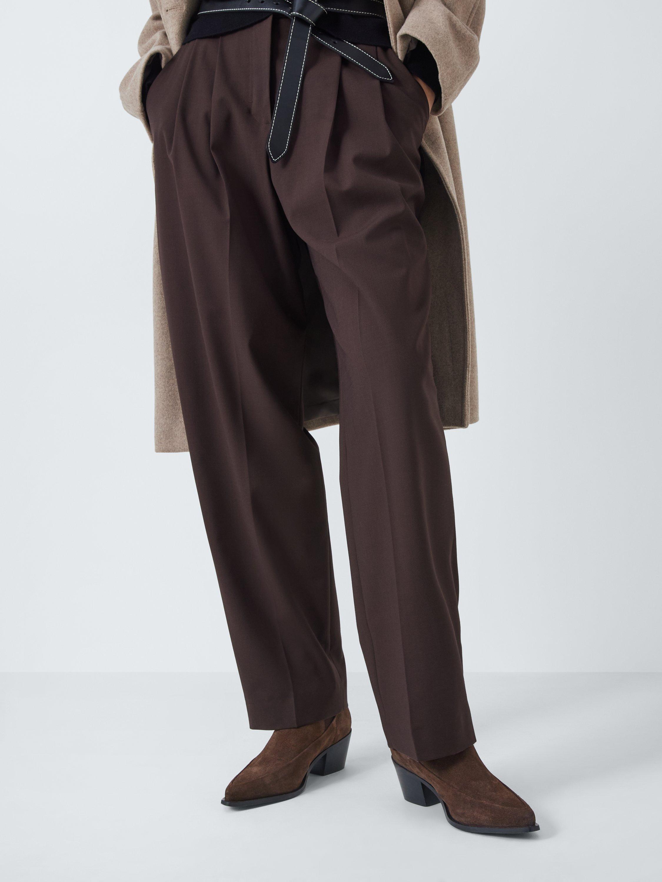 Product image 2 of 6, which shows John Lewis Padstow Suede Cropped Western Chelsea Boots, Brown, 3