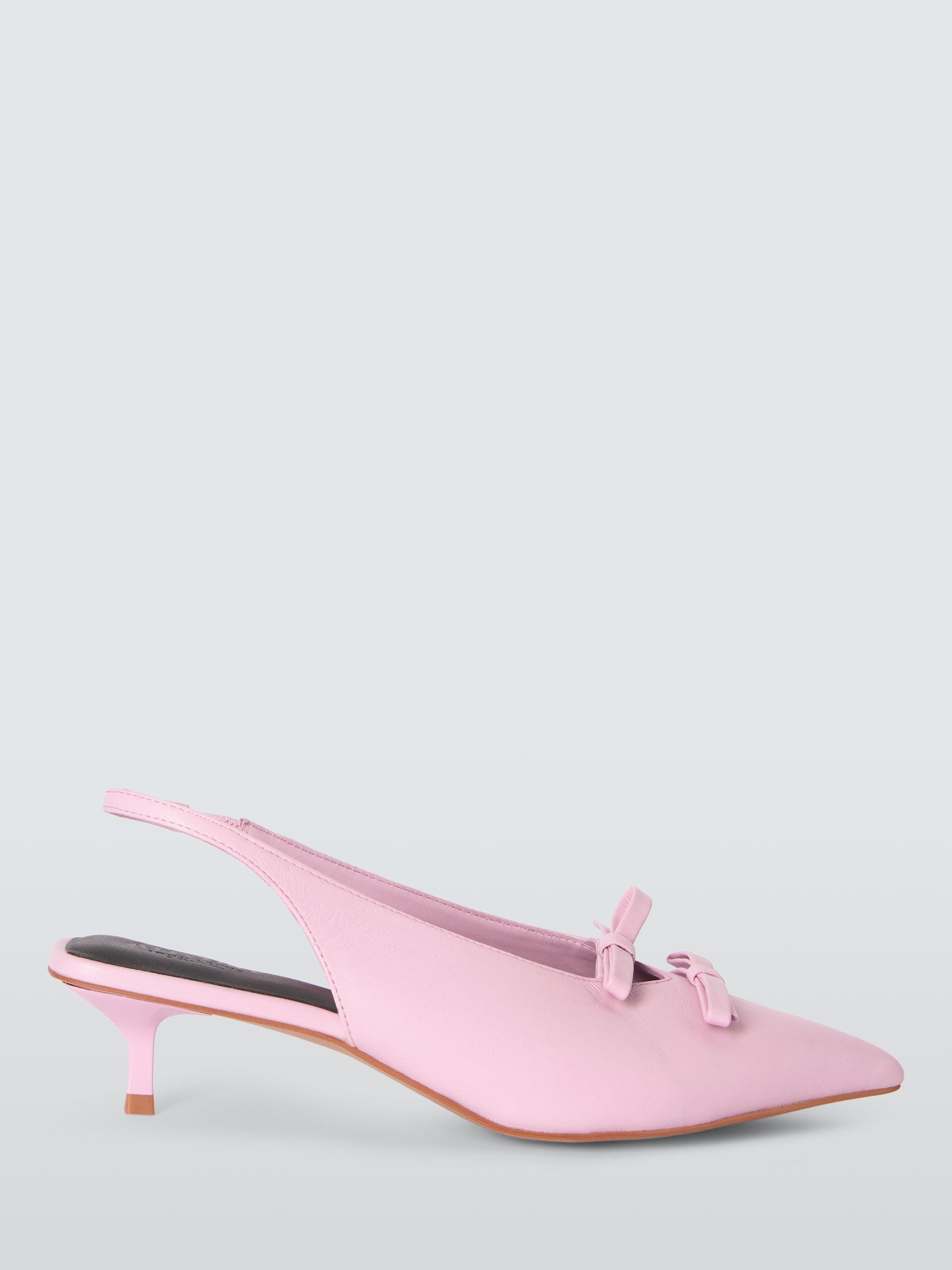 Product image 1 of 6, which shows John Lewis ANYDAY Bae Leather High Vamp Pointed Slingback Court Shoes, Pink, 7