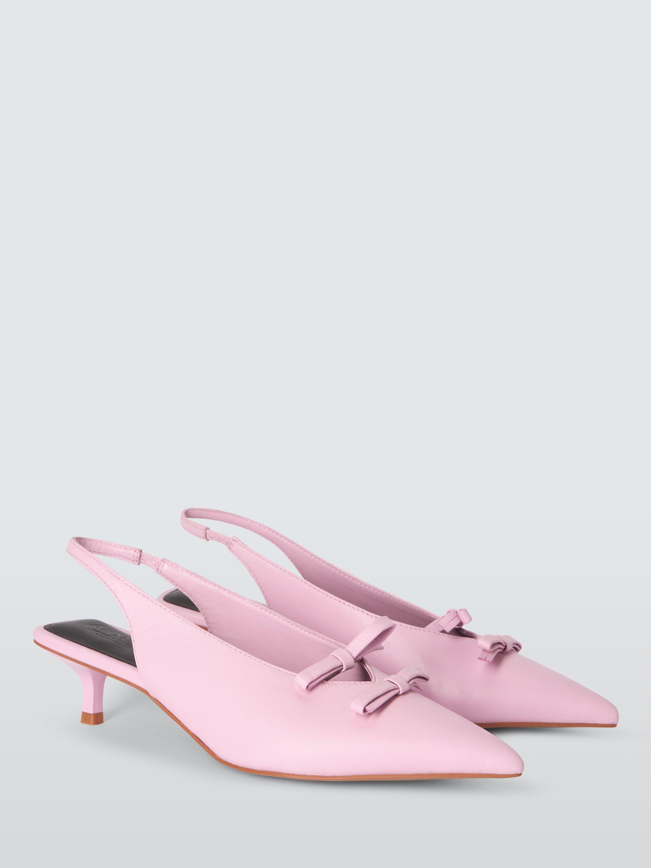 Product image 3 of 6, which shows John Lewis ANYDAY Bae Leather High Vamp Pointed Slingback Court Shoes, Pink, 7