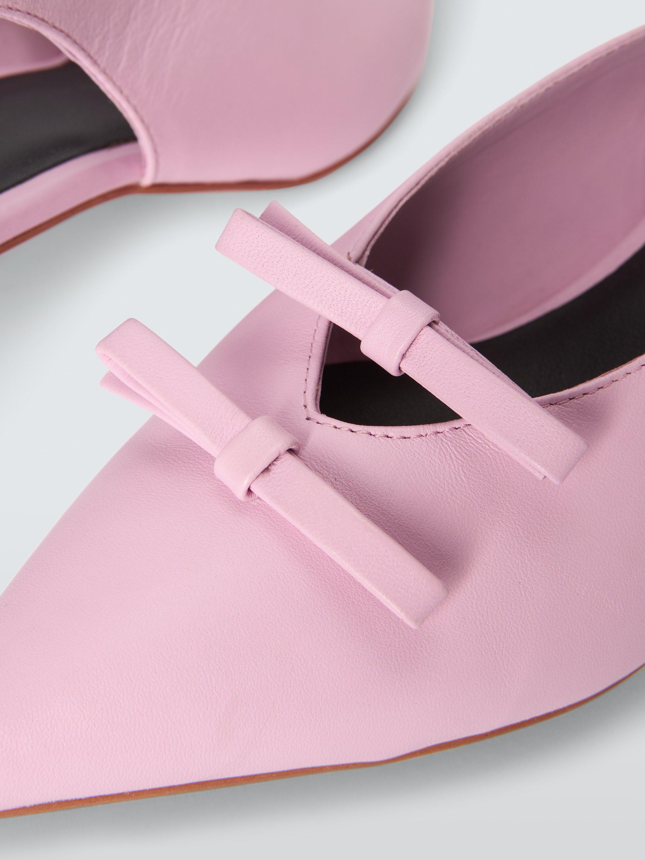 Product image 4 of 6, which shows John Lewis ANYDAY Bae Leather High Vamp Pointed Slingback Court Shoes, Pink, 7