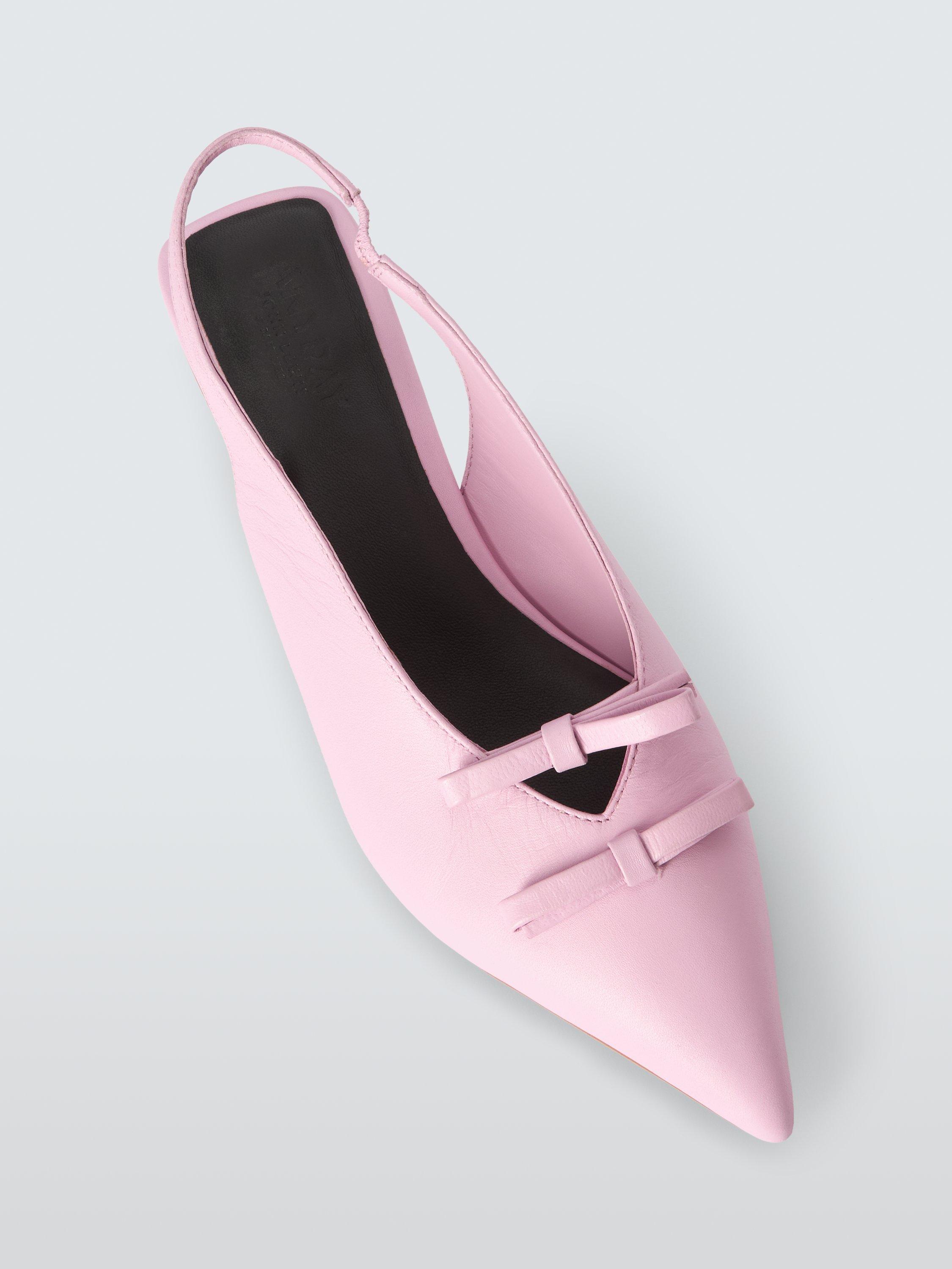 Product image 5 of 6, which shows John Lewis ANYDAY Bae Leather High Vamp Pointed Slingback Court Shoes, Pink, 7