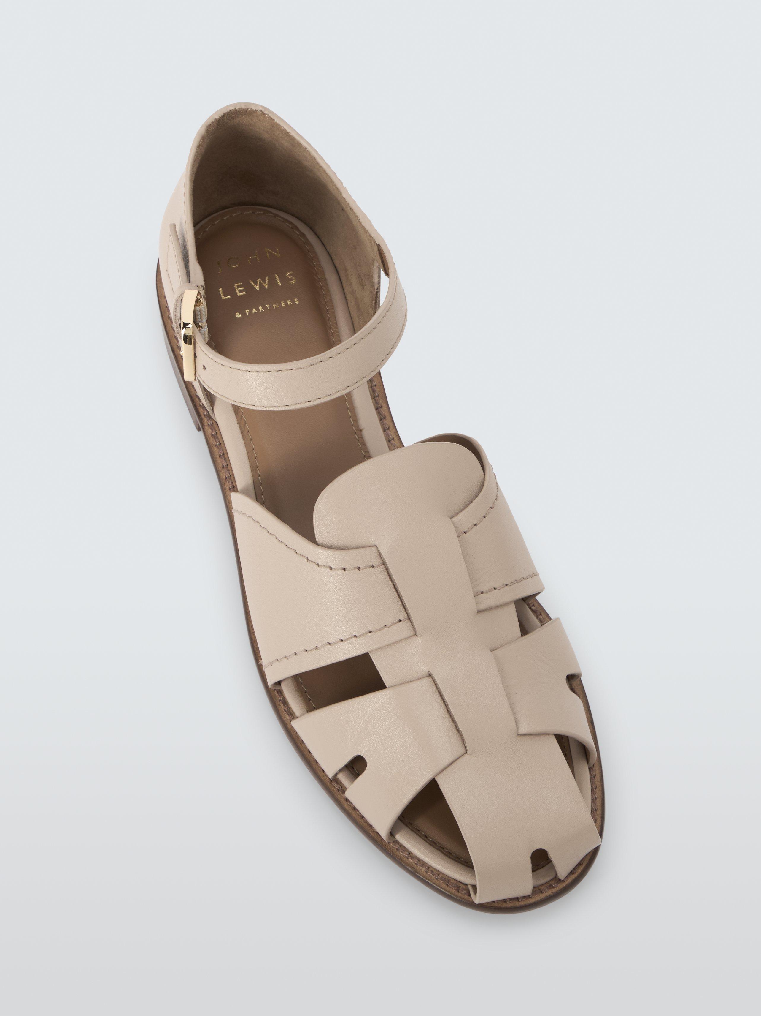 Product image 5 of 6, which shows John Lewis Lisboa Leather Smart Fisherman Shoe Sandals, Beige, 3