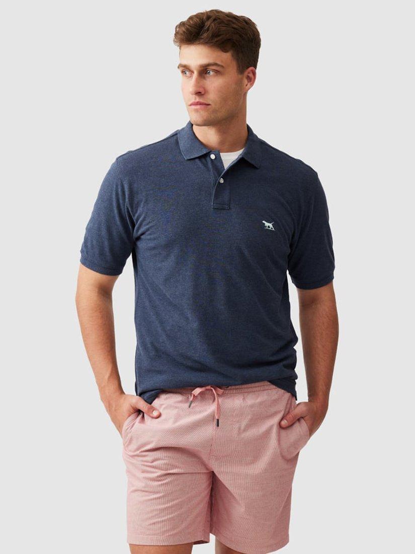 Product image 1 of 5, which shows Rodd & Gunn The Original Gunn Cotton Straight Fit Short Sleeve Polo Shirt, Adriatic, XS