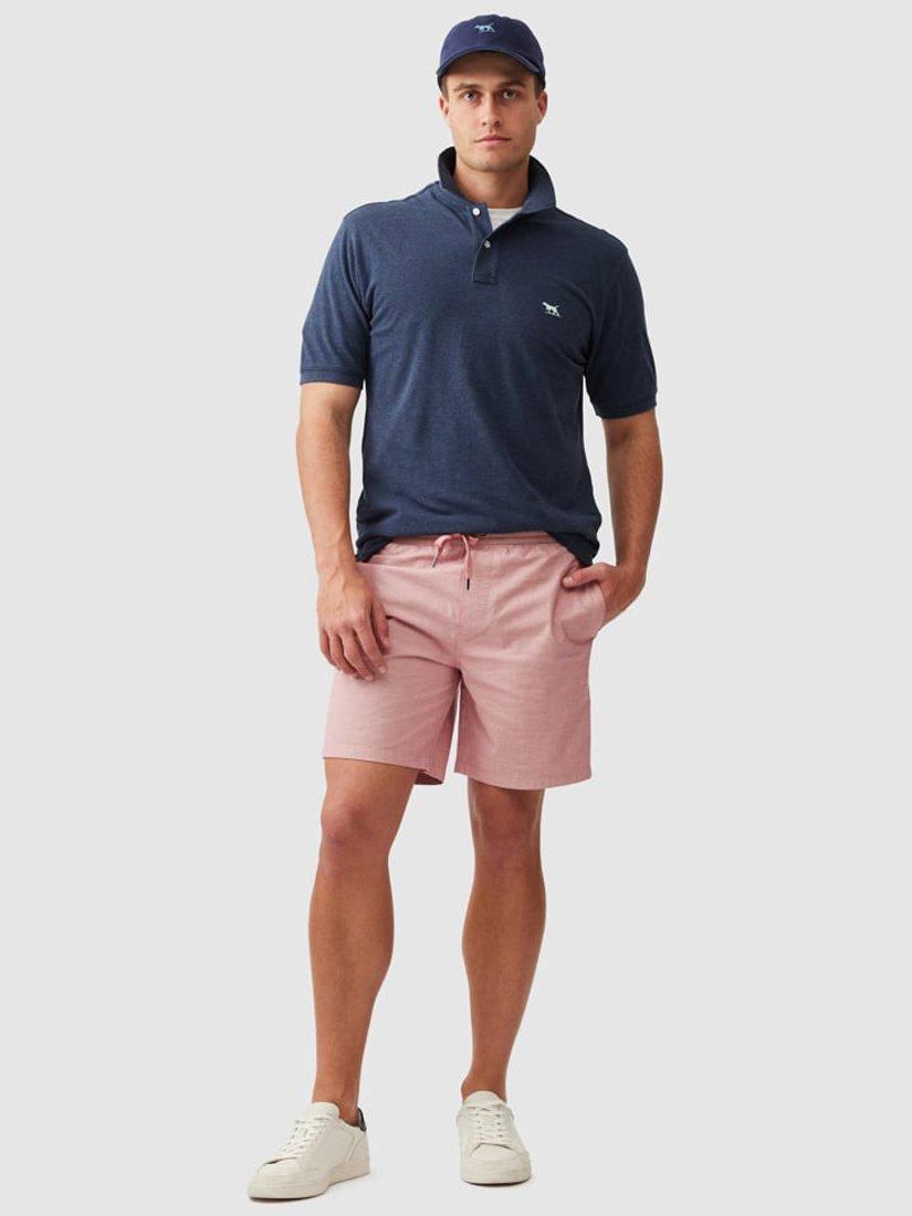 Product image 2 of 5, which shows Rodd & Gunn The Original Gunn Cotton Straight Fit Short Sleeve Polo Shirt, Adriatic, XS