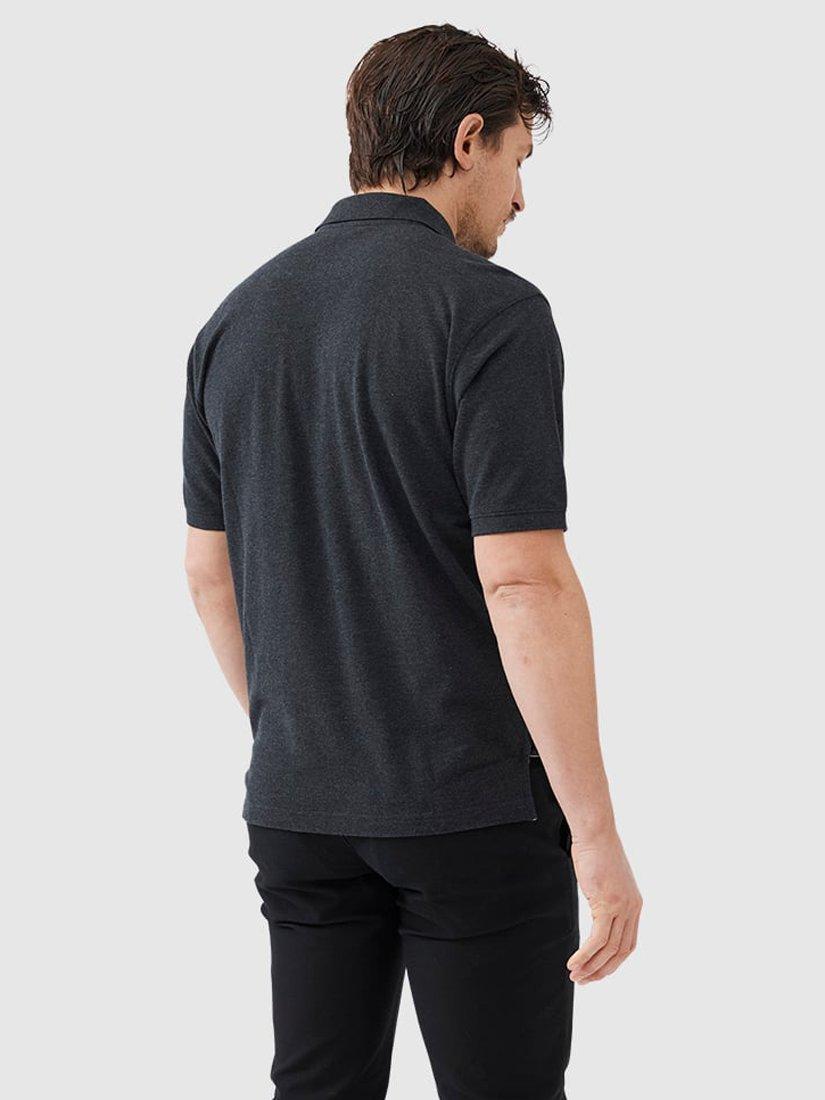 Product image 3 of 5, which shows Rodd & Gunn The Original Gunn Cotton Straight Fit Short Sleeve Polo Shirt, Charcoal, XS