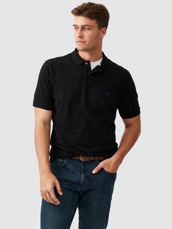 Rodd & Gunn The Original Gunn Cotton Straight Fit Short Sleeve Polo Shirt, Ebony