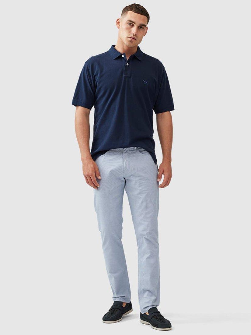 Product image 2 of 5, which shows Rodd & Gunn The Original Gunn Cotton Straight Fit Short Sleeve Polo Shirt, Eclipse, XS