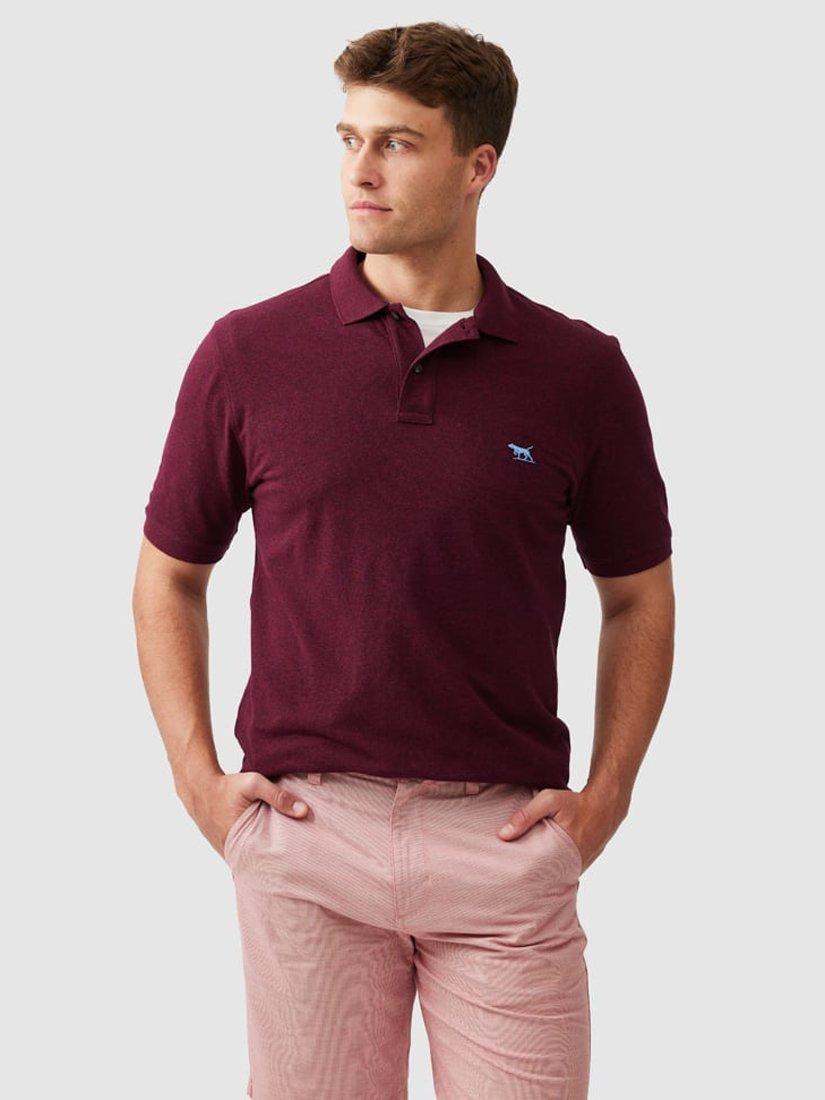 Product image 1 of 5, which shows Rodd & Gunn The Original Gunn Cotton Straight Fit Short Sleeve Polo Shirt, Garnet, XS