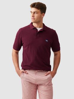 Rodd & Gunn The Original Gunn Cotton Straight Fit Short Sleeve Polo Shirt, Garnet