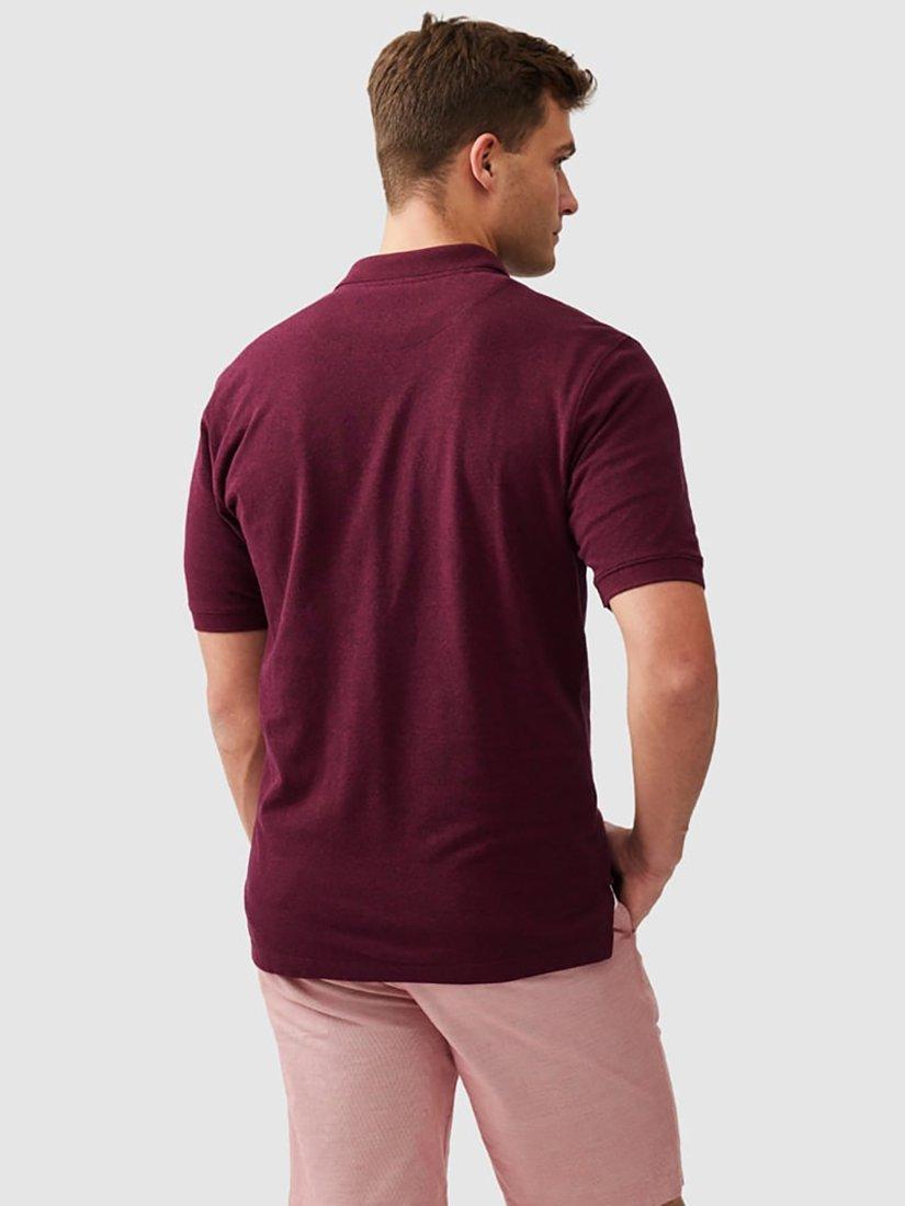 Product image 3 of 5, which shows Rodd & Gunn The Original Gunn Cotton Straight Fit Short Sleeve Polo Shirt, Garnet, XS