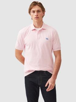 Rodd & Gunn The Original Gunn Cotton Straight Fit Short Sleeve Polo Shirt, Rose Water
