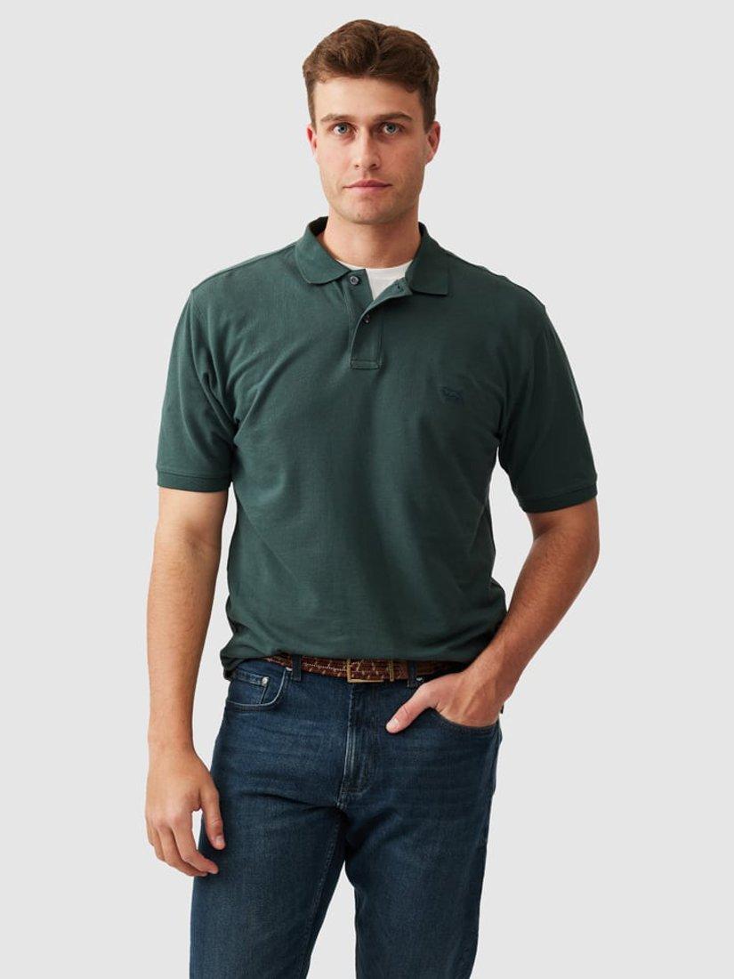 Product image 1 of 5, which shows Rodd & Gunn The Original Gunn Cotton Straight Fit Short Sleeve Polo Shirt, Vine, XS