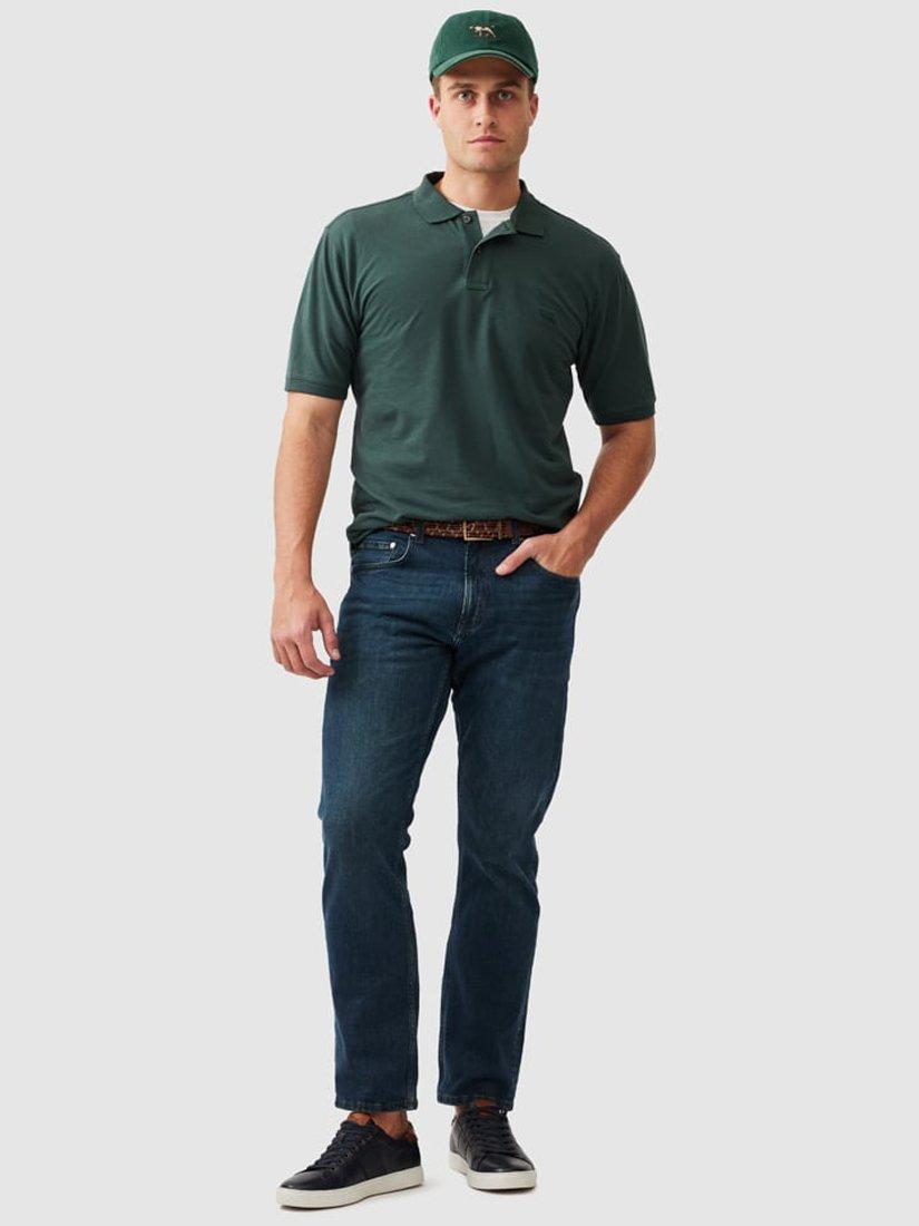 Product image 2 of 5, which shows Rodd & Gunn The Original Gunn Cotton Straight Fit Short Sleeve Polo Shirt, Vine, XS