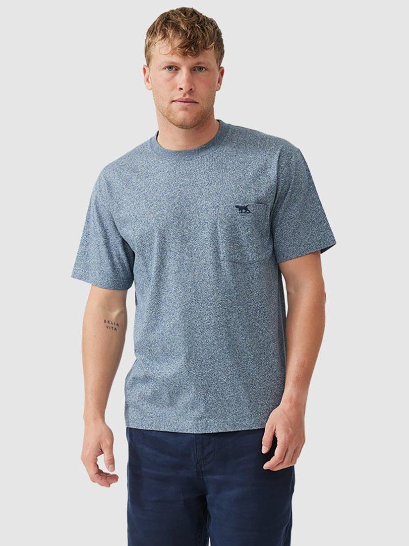 Product image 1 of 5, which shows Rodd & Gunn The Original Gunn Cotton Straight Fit Short Sleeve T-Shirt, Denim, XS
