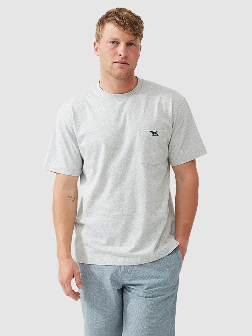 Product image 1 of 5, which shows Rodd & Gunn The Original Gunn Cotton Straight Fit Short Sleeve T-Shirt, Pebble, XS