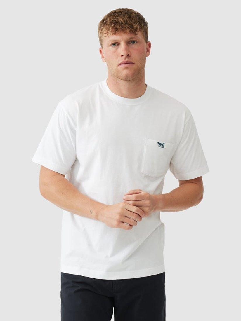 Product image 1 of 5, which shows Rodd & Gunn The Original Gunn Cotton Straight Fit Short Sleeve T-Shirt, Snow, XS