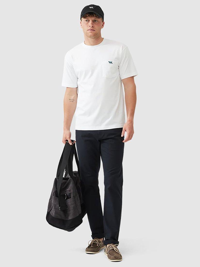 Product image 2 of 5, which shows Rodd & Gunn The Original Gunn Cotton Straight Fit Short Sleeve T-Shirt, Snow, XS