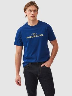 Rodd & Gunn Cotton Slim Fit Logo T-Shirt, Electric Blue