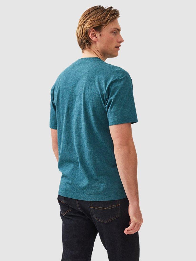 Product image 3 of 5, which shows Rodd & Gunn The Original Gunn Cotton Straight Fit Short Sleeve T-Shirt, Dark Cyan, XS