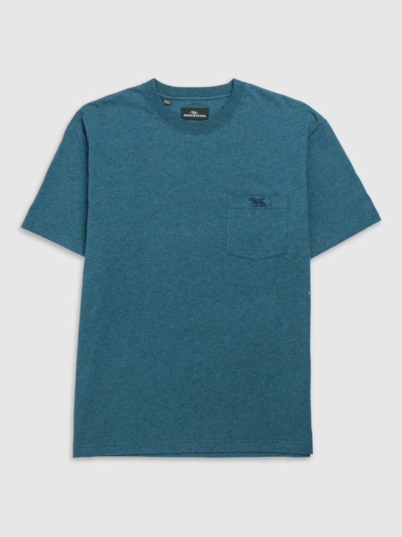 Product image 4 of 5, which shows Rodd & Gunn The Original Gunn Cotton Straight Fit Short Sleeve T-Shirt, Dark Cyan, XS