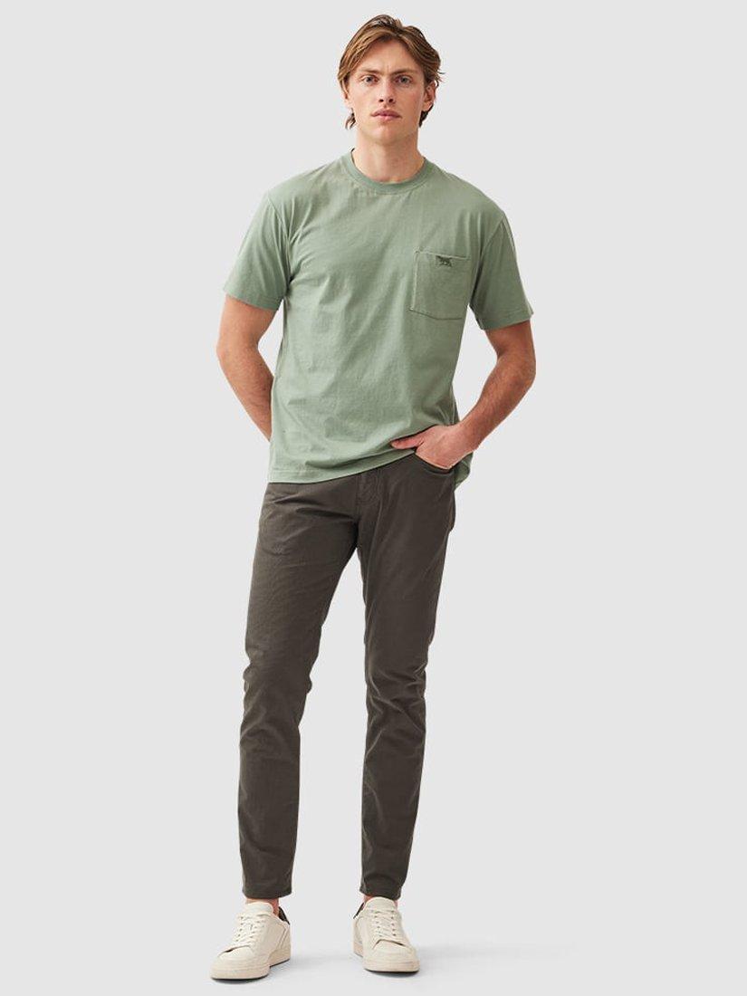 Product image 2 of 5, which shows Rodd & Gunn The Original Gunn Cotton Straight Fit Short Sleeve T-Shirt, Turf, XS