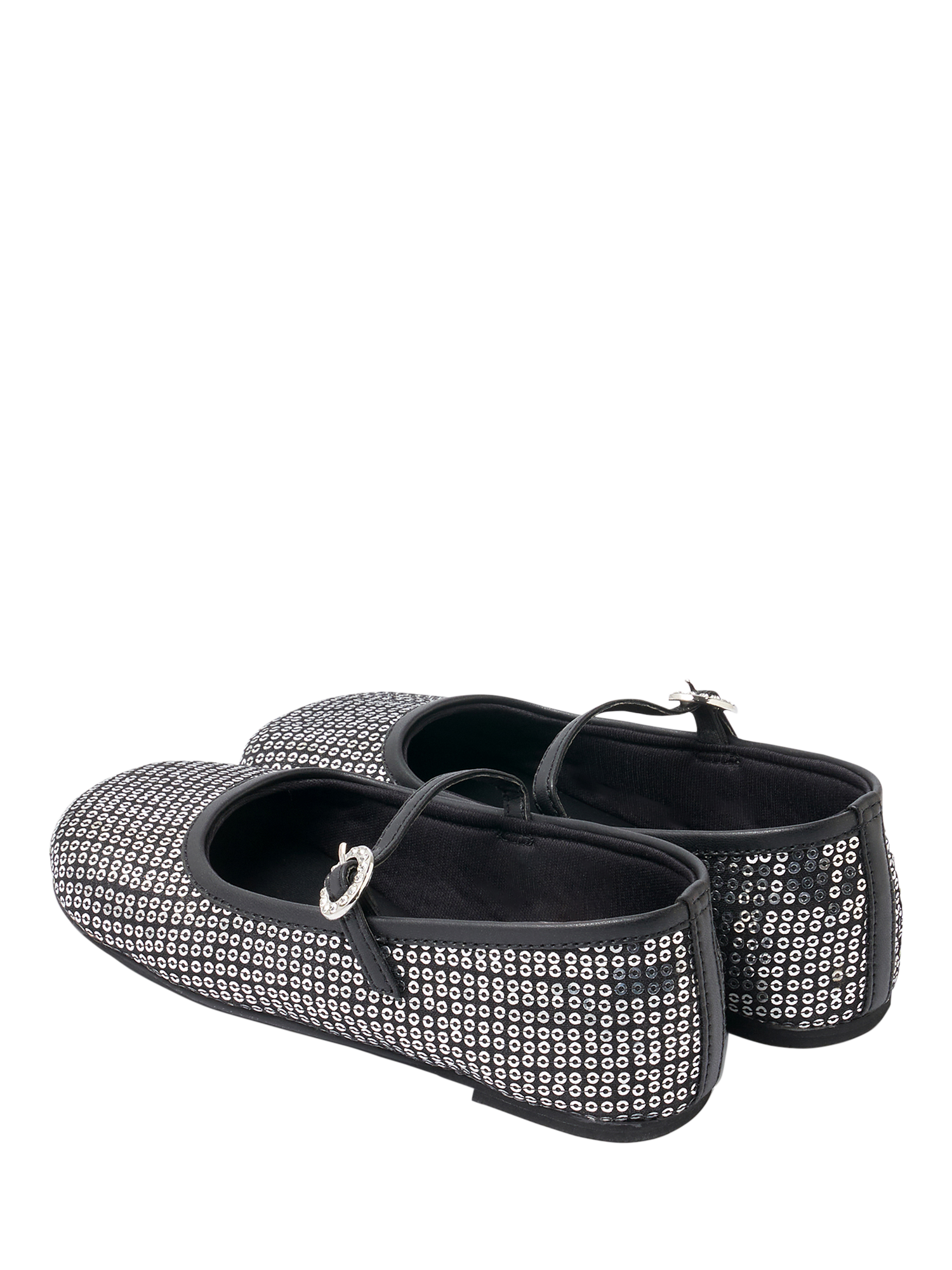 Product image 3 of 4, which shows Angel & Rocket Kids' Sequin Ballerina Pumps, Black, EU29