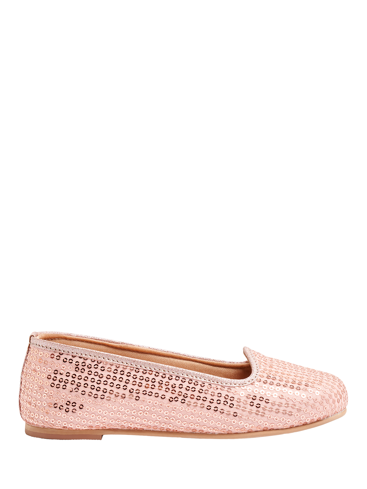 Product image 1 of 4, which shows Angel & Rocket Kids' Sequin Ballerina Pumps, Pink, EU25