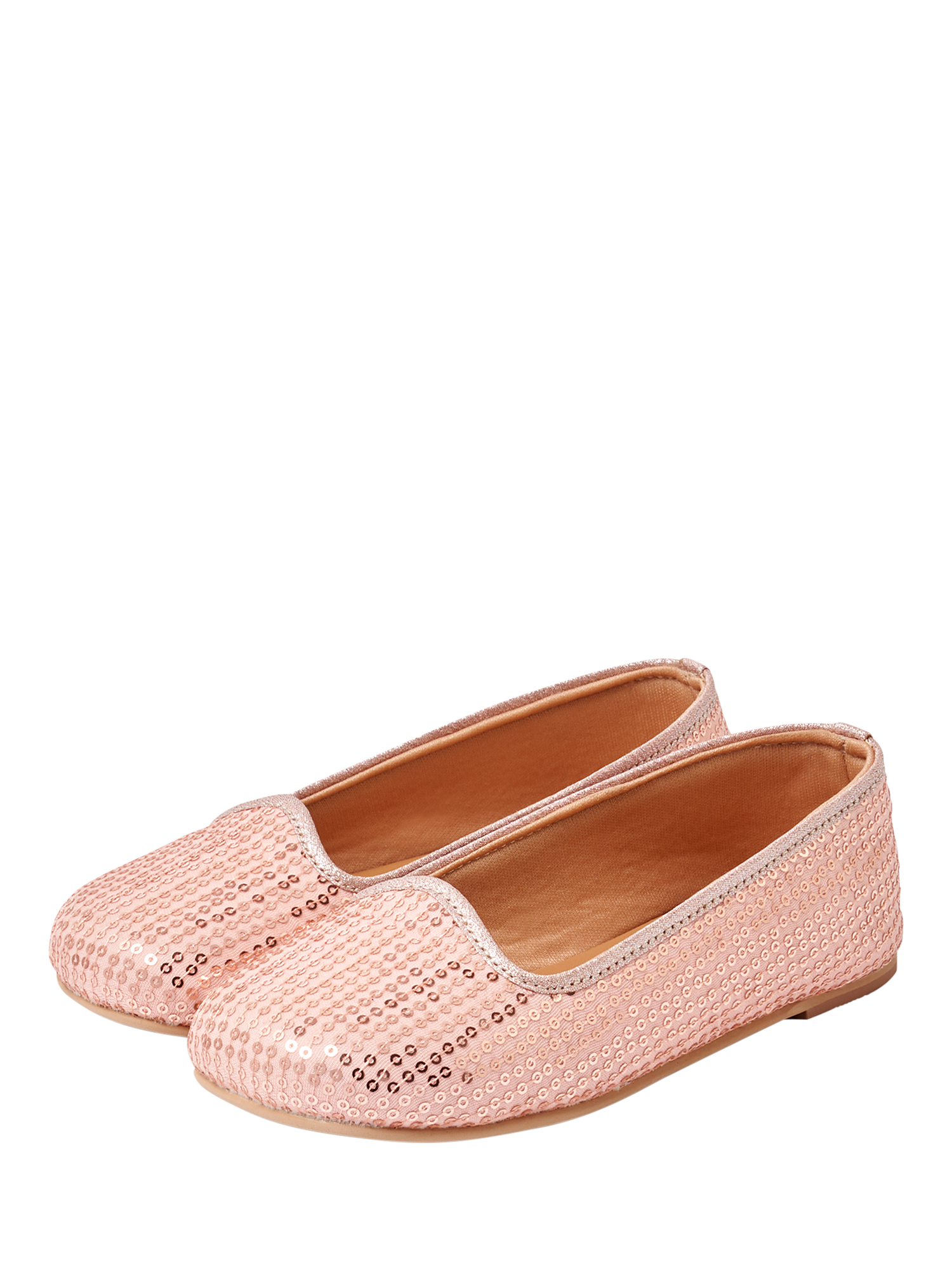 Product image 2 of 4, which shows Angel & Rocket Kids' Sequin Ballerina Pumps, Pink, EU25