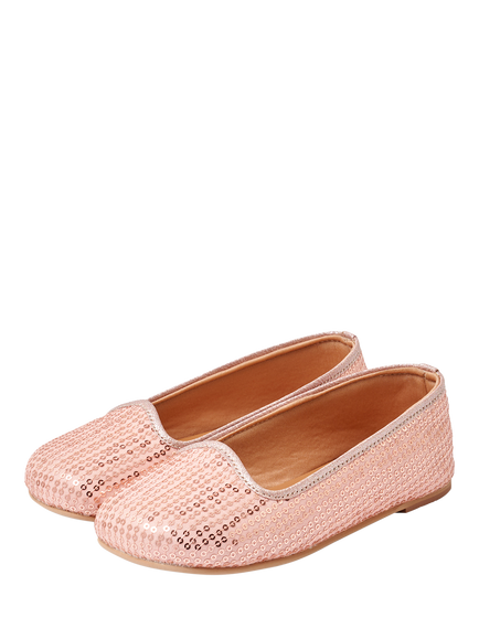 Angel & Rocket Kids' Sequin Ballerina Pumps, Pink - view 2, Pink