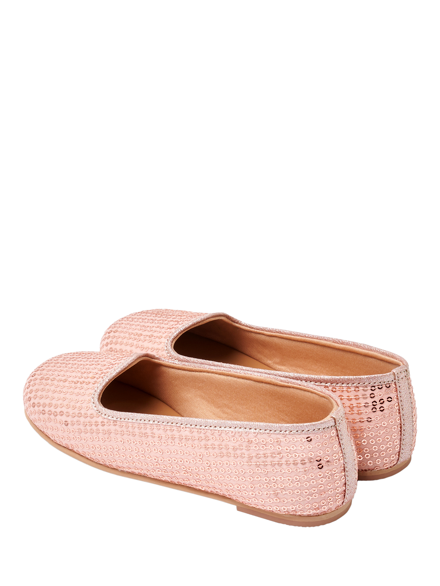 Product image 3 of 4, which shows Angel & Rocket Kids' Sequin Ballerina Pumps, Pink, EU25