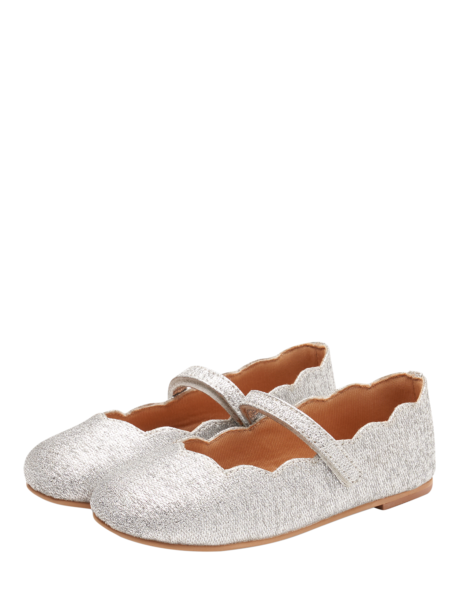 Product image 2 of 4, which shows Angel & Rocket Silver Scallop Shoes, Silver, EU25