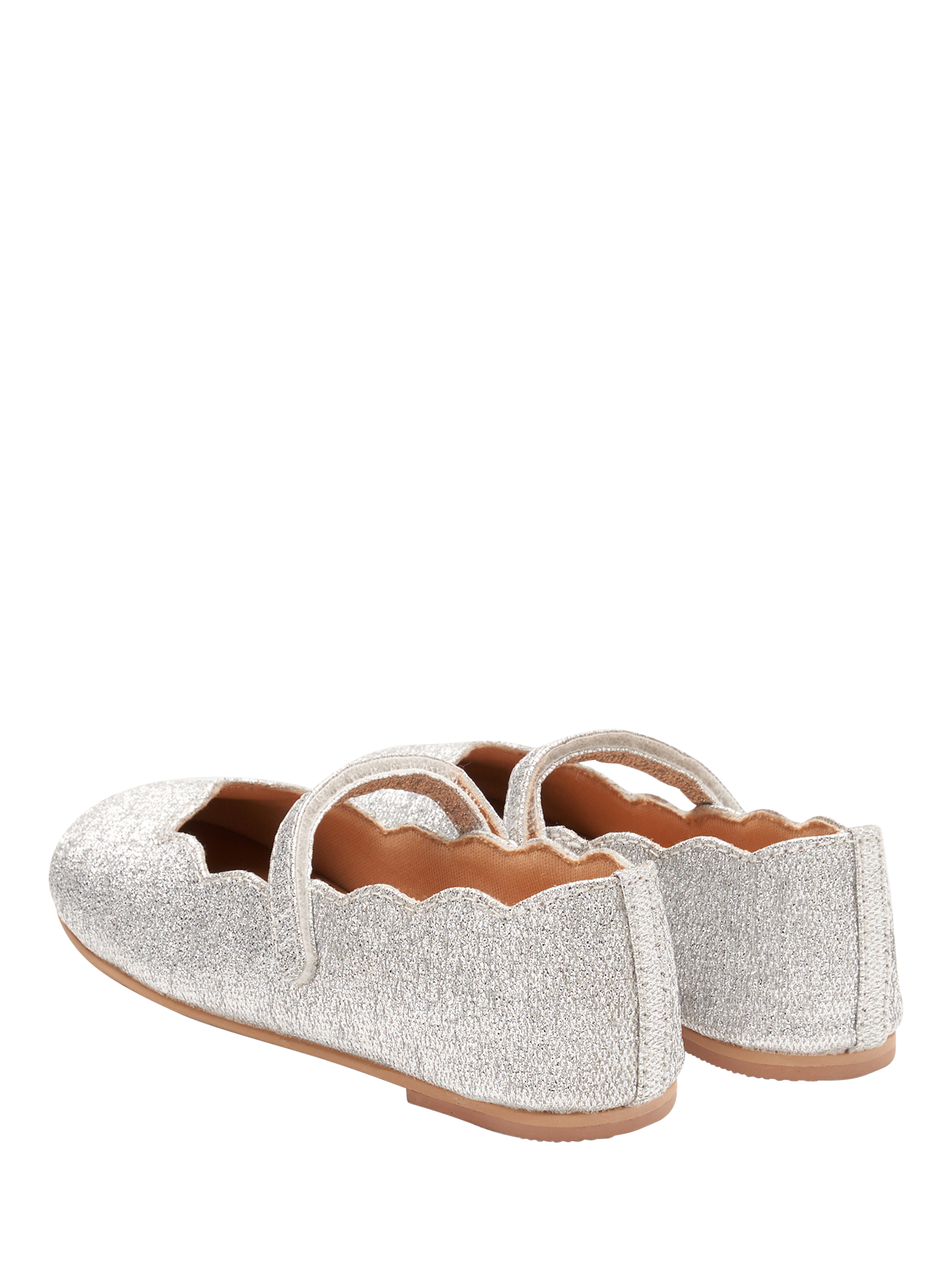Product image 3 of 4, which shows Angel & Rocket Silver Scallop Shoes, Silver, EU25