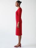 L.K.Bennett Altyn Fitted Crepe Midi Dress, Red