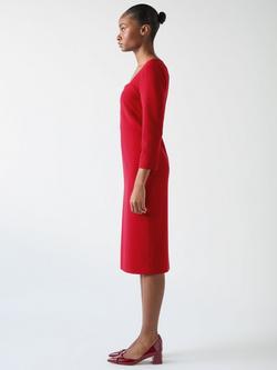 L.K.Bennett Altyn Fitted Crepe Midi Dress - view 2, Red
