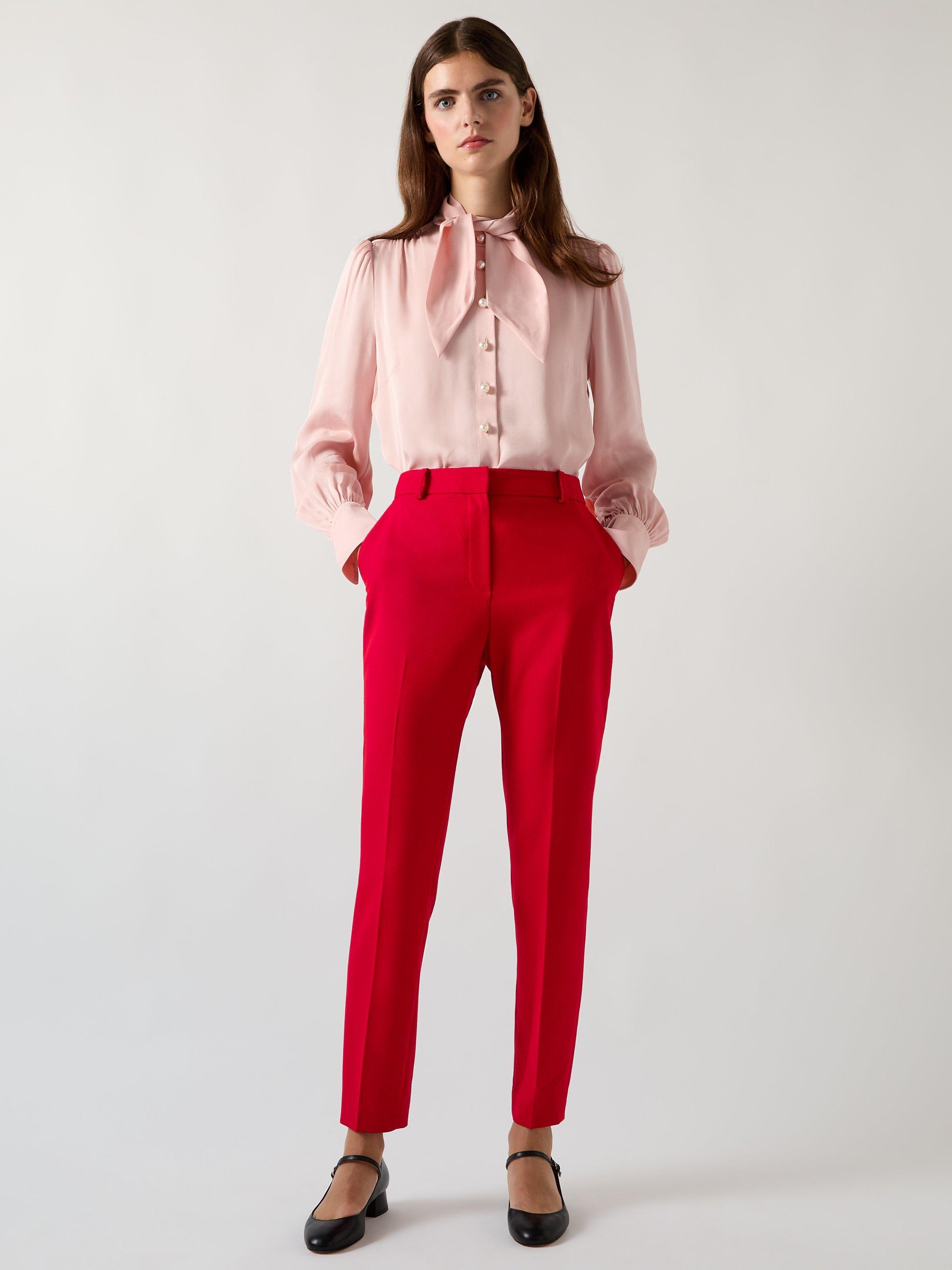 L.K.Bennett Mya Cigarette Leg Tailored Trousers, Merlot
