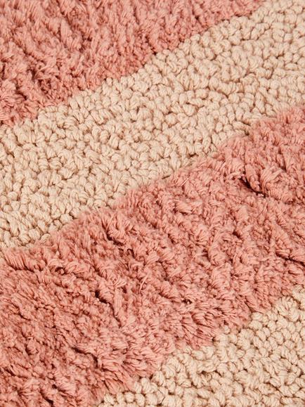 Piglet in Bed Pembroke Stripe Bath Mat - view 2, Sand Shell
