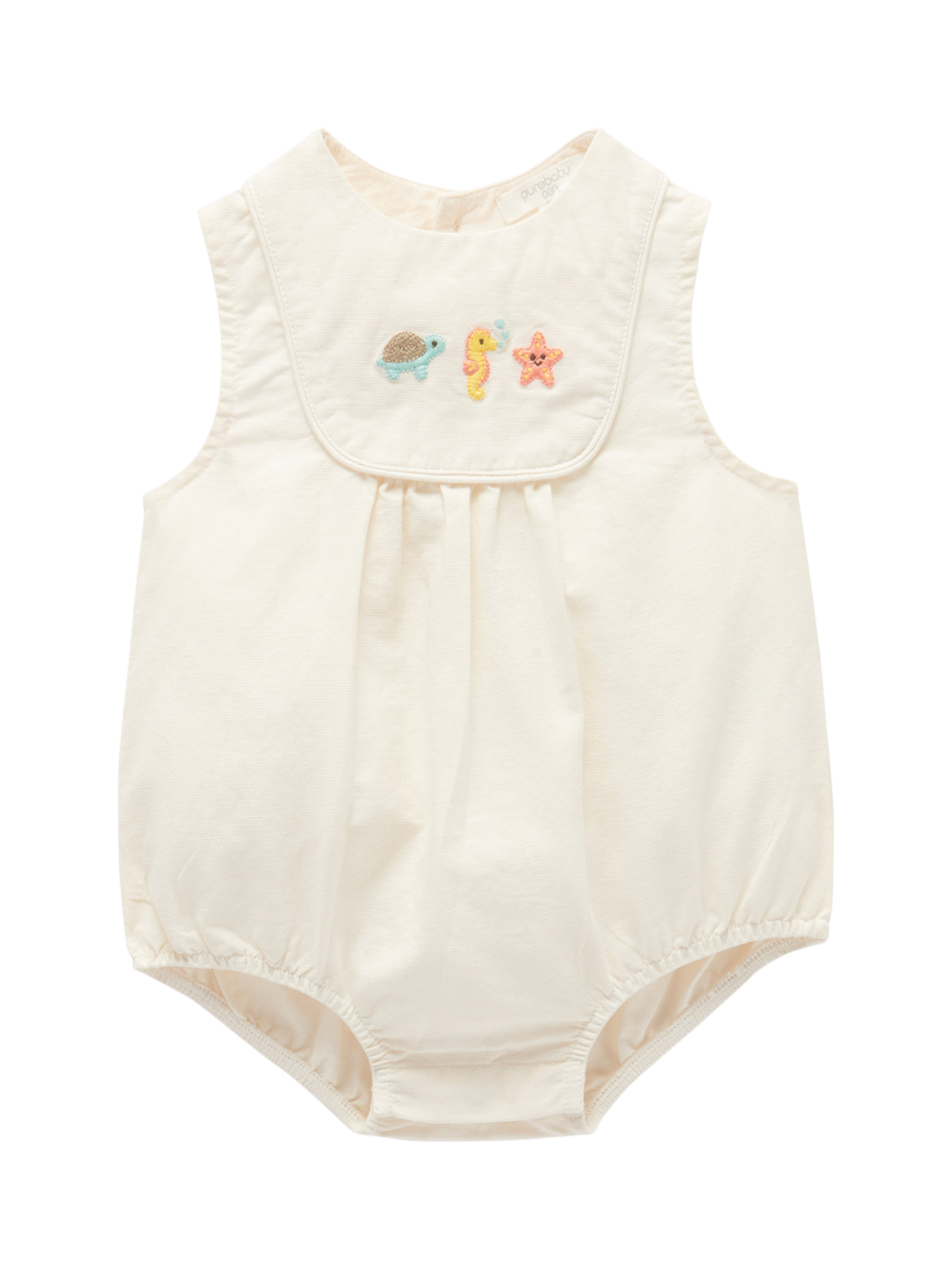 Product image 2 of 5, which shows Purebaby Baby Seaside Bodysuit, Cloud, Newborn